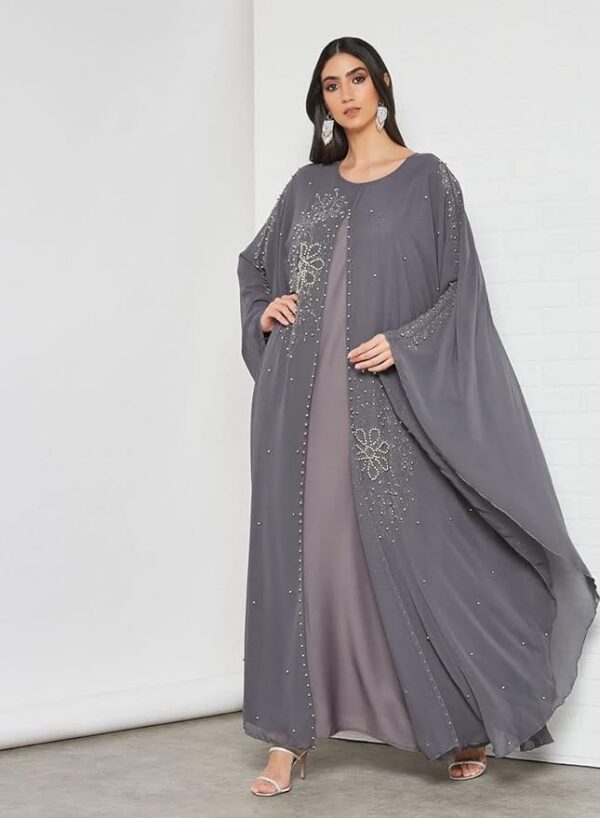 Bousni Women Beads Embellished Kaftan Abaya 02 Bousni Women Beads Embellished Caftan Abaya