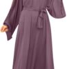 Women's Casual Dress Solid Muslim Dress Flare Sleeve Abaya Elegant Dress Arab Kaftan Long Sleeve Solid Dress Little Girls Maxi Dresses Silk Gloves for Women Long 03 Women's Casual Dress Solid Muslim Dress Flare Sleeve Abaya
