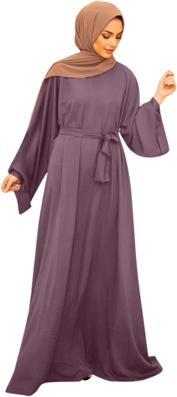 Women's Casual Dress Solid Muslim Dress Flare Sleeve Abaya Elegant Dress Arab Kaftan Long Sleeve Solid Dress Little Girls Maxi Dresses Silk Gloves for Women Long 03 Women's Casual Dress Solid Muslim Dress Flare Sleeve Abaya