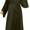 Women's Muslim Long Sleeve Dress Vintage Pullover Abaya 04 Women's Casual Dress Solid Muslim Dress Flare Sleeve Abaya