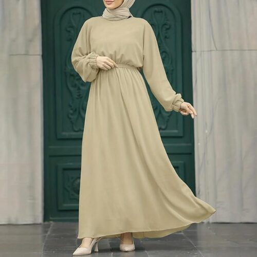 Women's Muslim Long Sleeve Dress Vintage Pullover Abaya Prayer Clothes Prom Dresses Two Piece Hijab for Women Color Hijab Clothes for Women 04 Casual Elegant Soft Dress Dress plus Size Head Wraps for Women Hijab for Girls